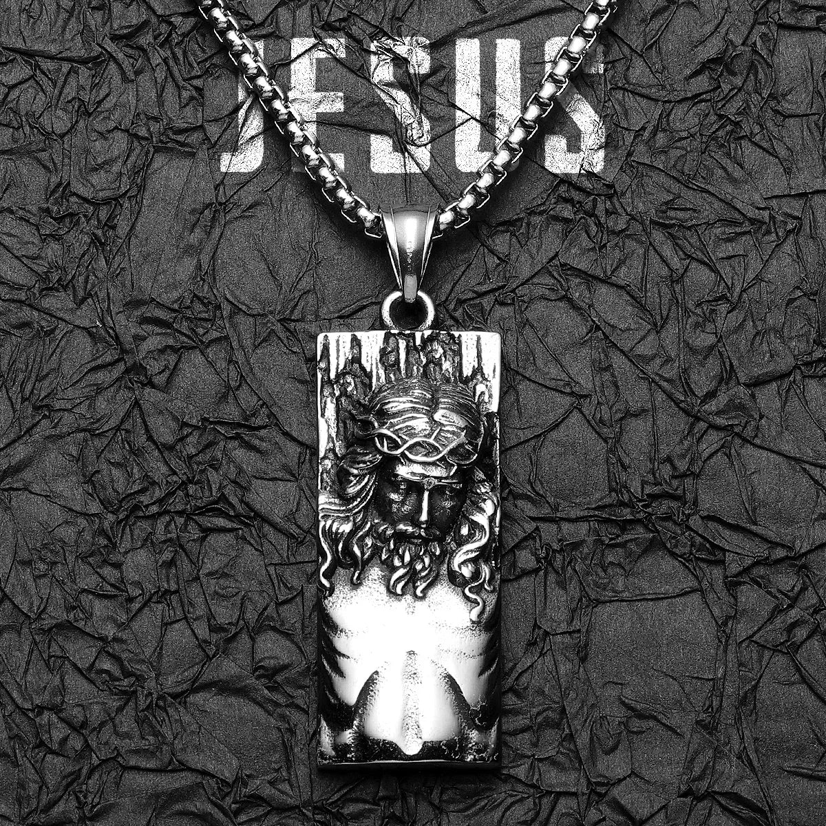 Jesus Pendant Necklace — Stainless Steel