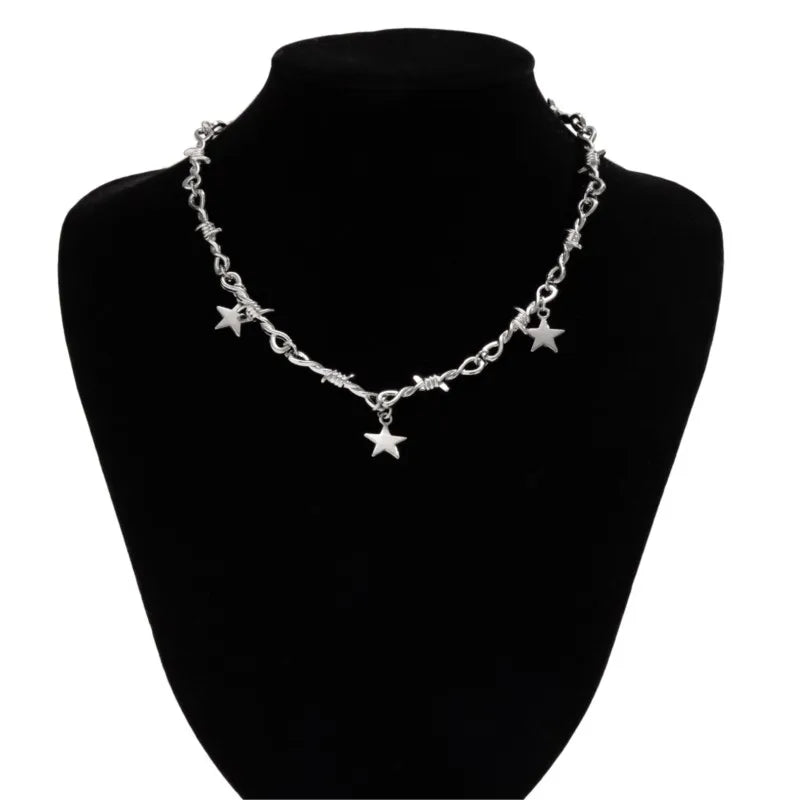 Thorn Pentagram Pendant Necklace — Silver