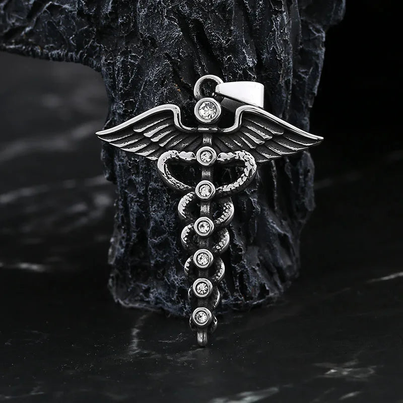 Good Polished 2024 New 316L Stainless Steel Feather With Zircon Pendant Necklace For Men Fashion Casual  Jewelry Couple Gift