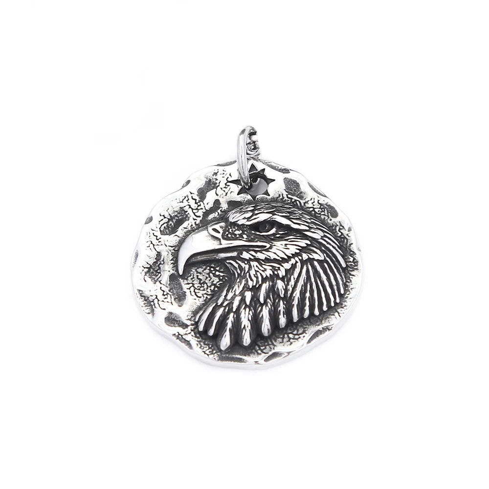 Eagle Steel Pendant Vintage Head 316L American