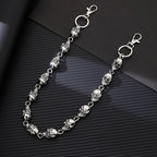 Skull Keychain Wallet Chain — Two-Tone Gothic Biker Pants Chain