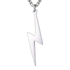 Skyrim Lightning Pendant Necklace Chain Geometric Stainless Steel Simple Necklace for Women Men Party Ornament Jewelry
