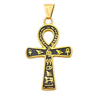 Vintage Punk Anka Cross Pendant Stainless Steel Egyptian Necklaces For Men Women Unique Rune Amulet Jewelry Gifts