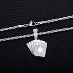 Iced Out Ace of Spades Pendant — 14K Gold