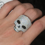 TUHE Unisex 925 Silver Skeleton Ring Moissanite Stone Iced Out Couple Rings For Men Hip Hop Jewelry Gifts