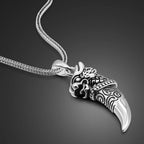 New Genuine 925 Sterling Silver Necklace For Men Hot Sale Wolf Tooth Pendant Choker Man Punk Cool Male Fashion Fine Jewelry