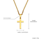 Stainless Steel Cross Pendant Necklace Minimal
