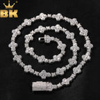 THE BLING KING 10mm Cross Link Chain Necklace Prong Setting 5A Cubic Zirconia Choker HipHop Fashion Jewelry For Party Gift