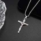 New Explosive Trendy Easter Jesus Cross Men's Necklace Pendant Light Luxury Fashion Trend Niche Men's Necklace Gift
