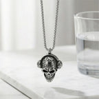 Headphone Skull Pendant Necklace — Stainless Steel