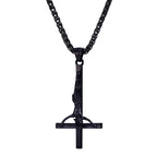 Gothic Inverted Cross Stainless Steel Pendant Necklace