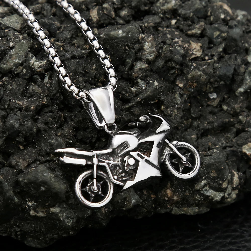 Motorcycle Steel Pendant Vintage Punk Knight Unique