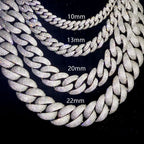ESKEEM 10/13/18/20/22MM Full Prong-Set Iced Out Bubble Cuban Chain Hip Hop Jewelry Cubic Zirconia Cuban Necklace