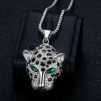 Vintage Leopard Head Pendant Necklace — Stainless Steel