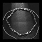 Double Layer Stacked Necklace — Stainless