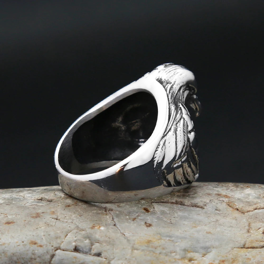 Viking Eagle Punk Biker Ring — Stainless Steel