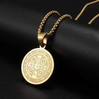 Hip Hop Iced Out San Benito San Benito Holy Medal Pendant Jesus Necklace Religious Amulet Jewelry for Men and Women