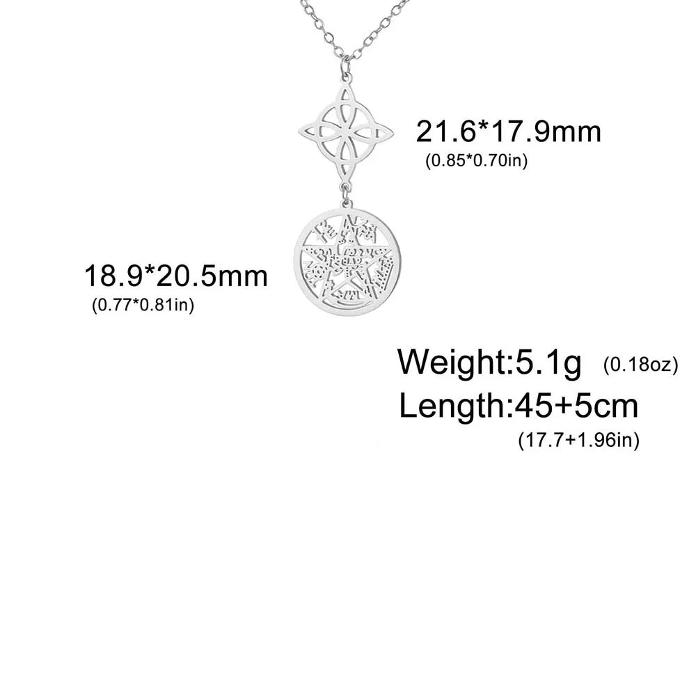 Witch Knot Pentagram Double Amulet Protection Necklace