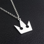 Game Kingdom Hearts Chain Pendant Necklace Sora Keychain Crown Charm Statement Choker Necklace Women Men Jewelry Cosplay