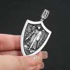 Angel Shield Cross Pendant — 316L Stainless Steel