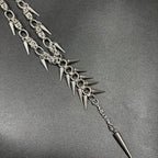 Punk Grunge Goth Rivet Geometric Long Pendant Chain Necklace