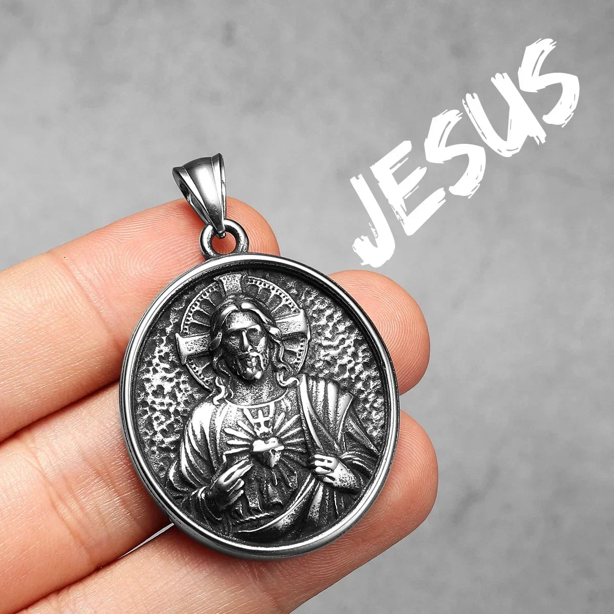 Virgin Mary Cross Pendant — Stainless Steel
