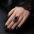 Gothic Vampire Bat Ring Crystal Ring Gothic Witch Ring Victorian Pagan Jewelry Gift For Bat Lovers Adjustable Bat Cameo Rings
