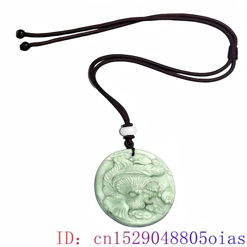 Green Natural Real Jade Phoenix Pendant Necklace Stone Luxury Gift Talismans Chinese Gemstones Designer Vintage