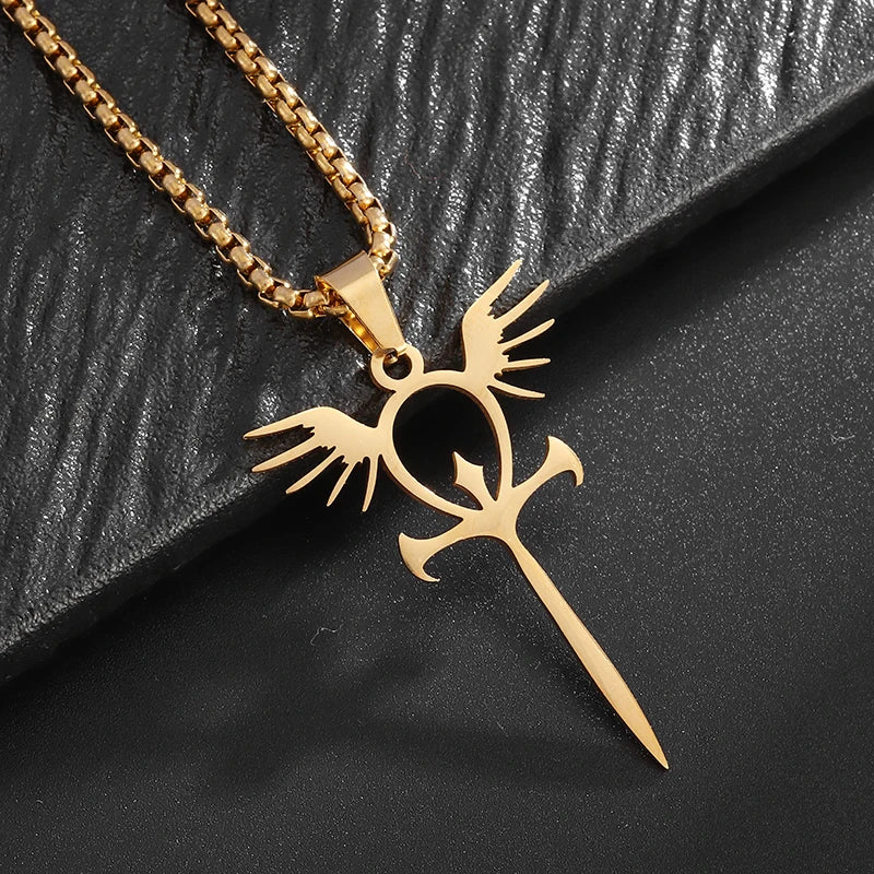 Vintage Egyptian Key of Life Ankh Cross Pendant Horus Patronus Necklace Men's Fashion Pharaoh Amulet Jewelry