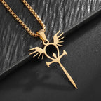 Vintage Egyptian Key of Life Ankh Cross Pendant Horus Patronus Necklace Men's Fashion Pharaoh Amulet Jewelry
