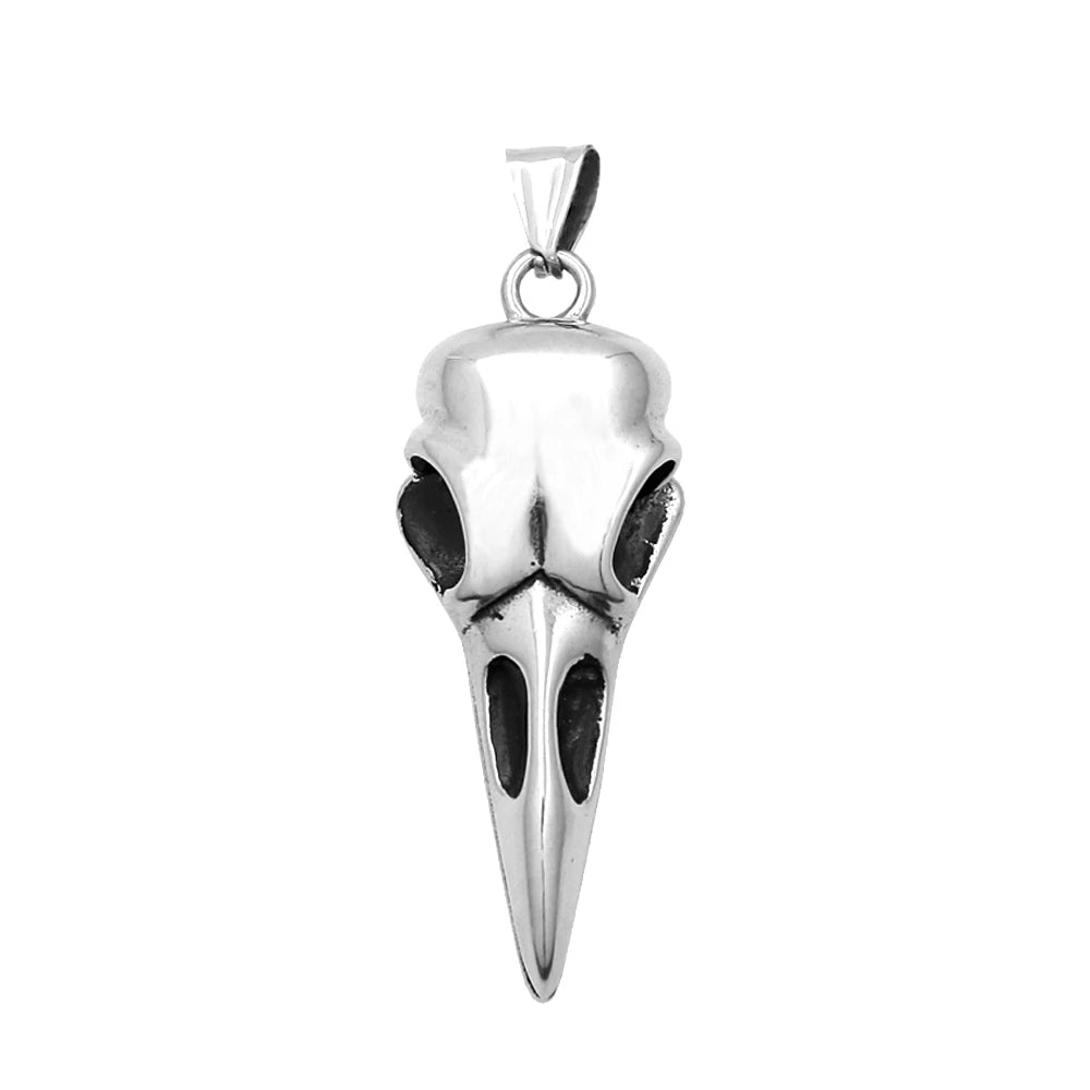 Crow Skull Pendant Necklace — Stainless Steel