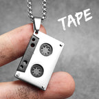 Music Player Tape Stainless Steel Jewelry Men Simple Necklace With Pendant For Male Women PunkHip Hop Accessories Gift Wholesale