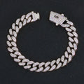 Gold Cuban Bracelet Iced Out 12MM Monaco 18K