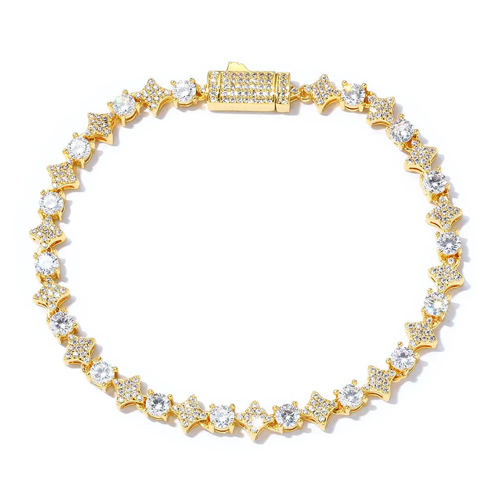 Iced Out Cross Tennis Bracelet Stainless Steel