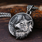 Viking Odin Wolf Head Pendant — Stainless Steel