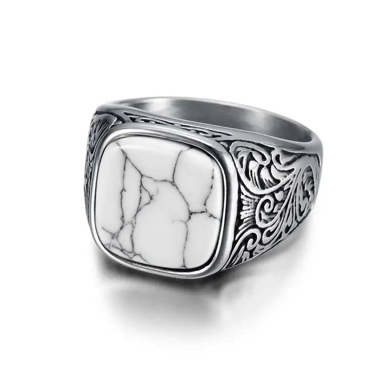 Jiayiqi Men'S Ring Punk Rock 316L Stainless Steel Signet Ring For Men Hip Hop Party Jewelry Male Wedding Gift Custom