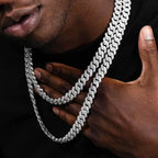 13/14/20MM HipHop Iced Out Chain Cuban Link Chain Necklace For Men Gold Silver Color Rhinestone Pave Men's Birthday Jewelry Gift