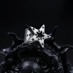 LENNIK "Nyota" Star Ring Adjustable S925 Wrapped Gothic Punk Edgy Jewelry for Men Women Retro Accessories Unisex