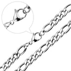 LUXUSTEEL Basic Punk Stainless Steel Chain Necklace For Women Men Cuban Figaro Braided Wheat Link Choker 5MM/7MM