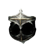 Vintage Punk Cross Star Mark Rhombus Ring — Slim Open Band