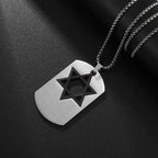 Stainless Steel Solomon Religious Seven Archangels Compass Pendant Necklace Men's Retro Lucky Amulet Jewelry