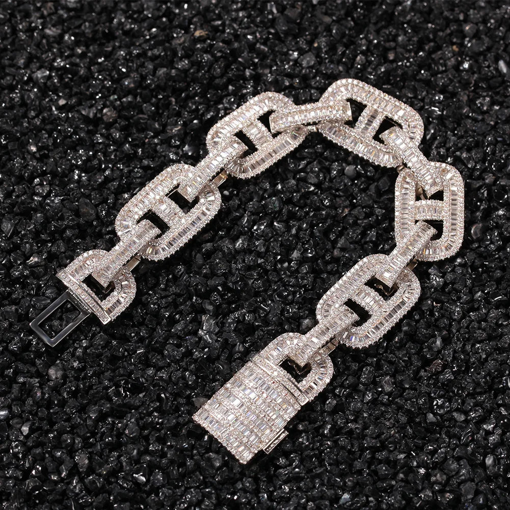 Uwin Miami Necklaces 15mm Cuban Link CZ Baguette Prong Setting  Iced Out Zircon Pave Luxury Bling Jewelry Fashion Hiphop For Men