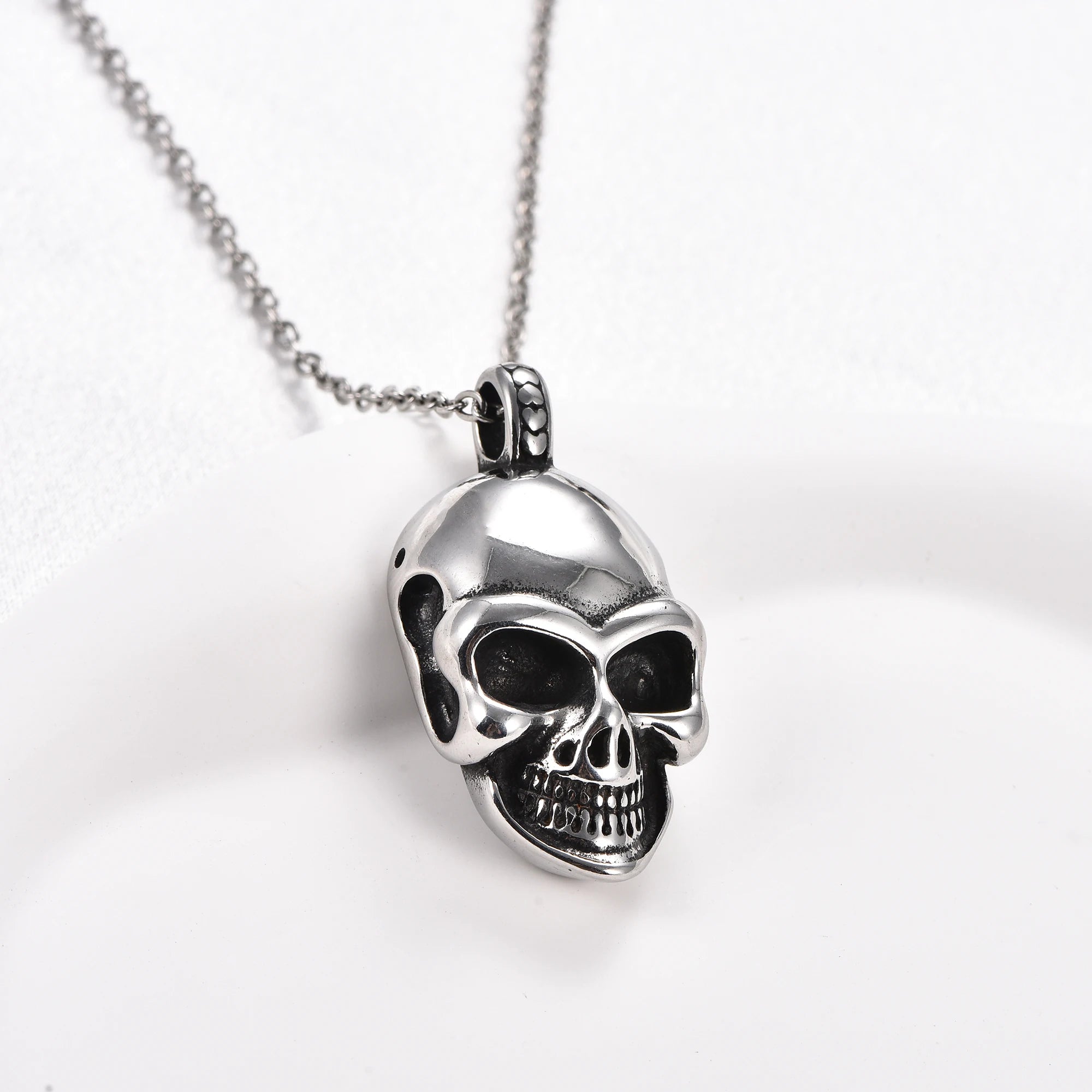 Gothic Skull Pendant Necklace — Stainless Steel