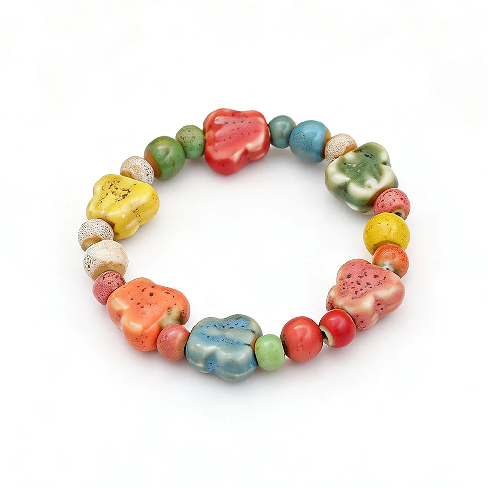 Rope Ceramic Bead Bracelet — Stainless Steel