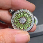 MANY STONE OVAL Natural PERIDOT Pendant Necklace Fine Jewelry Handmade Stones Wholesale Healing Energy Gift Lucky Jewelry