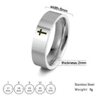 Gothic Wedding Cross Ring — Stainless Steel