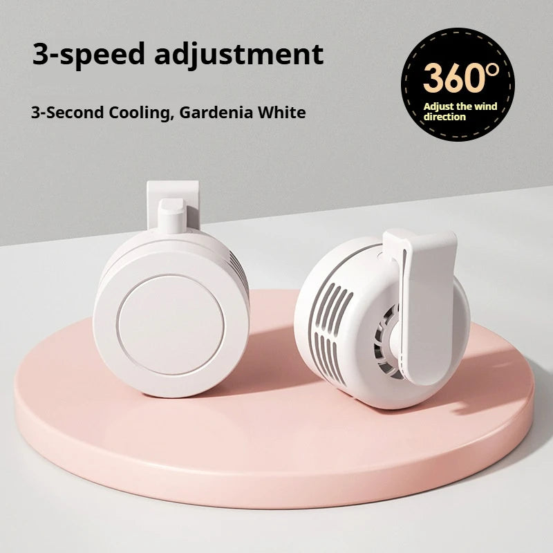 Portable Clip-on Bladeless Mini Fan, 3-Speed Rechargeable Personal Cooling Fan for Travel, Office, Outdoor, Sports