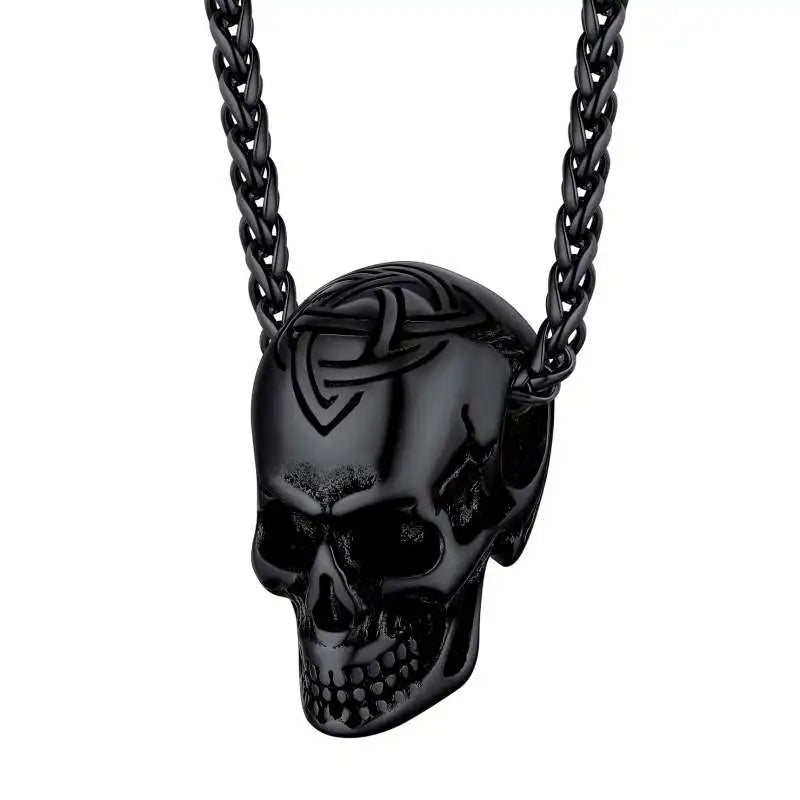 Skull Pendant Necklace — Stainless Steel Gothic