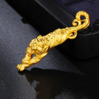 14k Gold Tiger Pendant Bracelet Necklace for Men Female Open Fashion Sutra Bracelet Bangle Engagement Wedding Fine Jewelry Gifts
