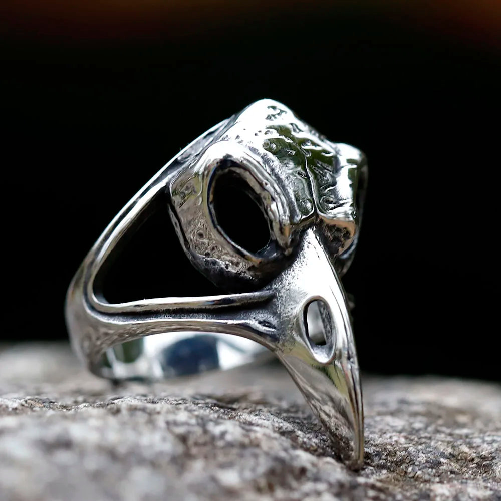 2023 new Arrival Design Stainless Steel Scandinavn Viking Raven Animal Odin Hammer Ring For Men Amulet Jewelry Drop